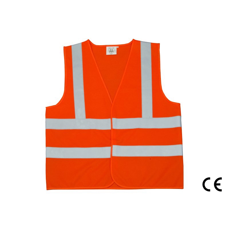 Ochranná reflexní vesta s 4 pruhy oranžová xxl