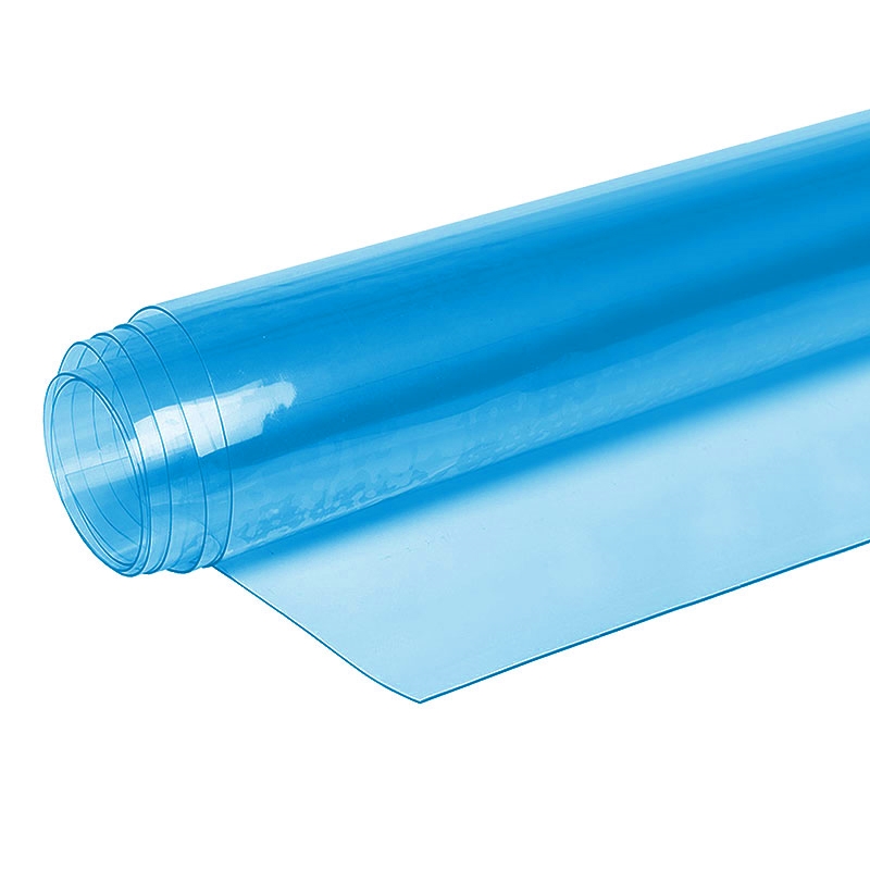 Folia PCV transparentna (przezroczysta) 0,50 mm niebieska
