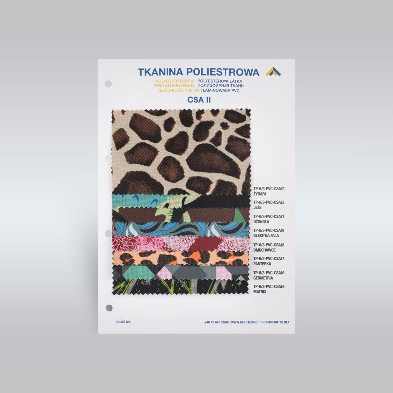Katalog kolorów tkanin poliestrowych 600d*300d PVC z wzorami II