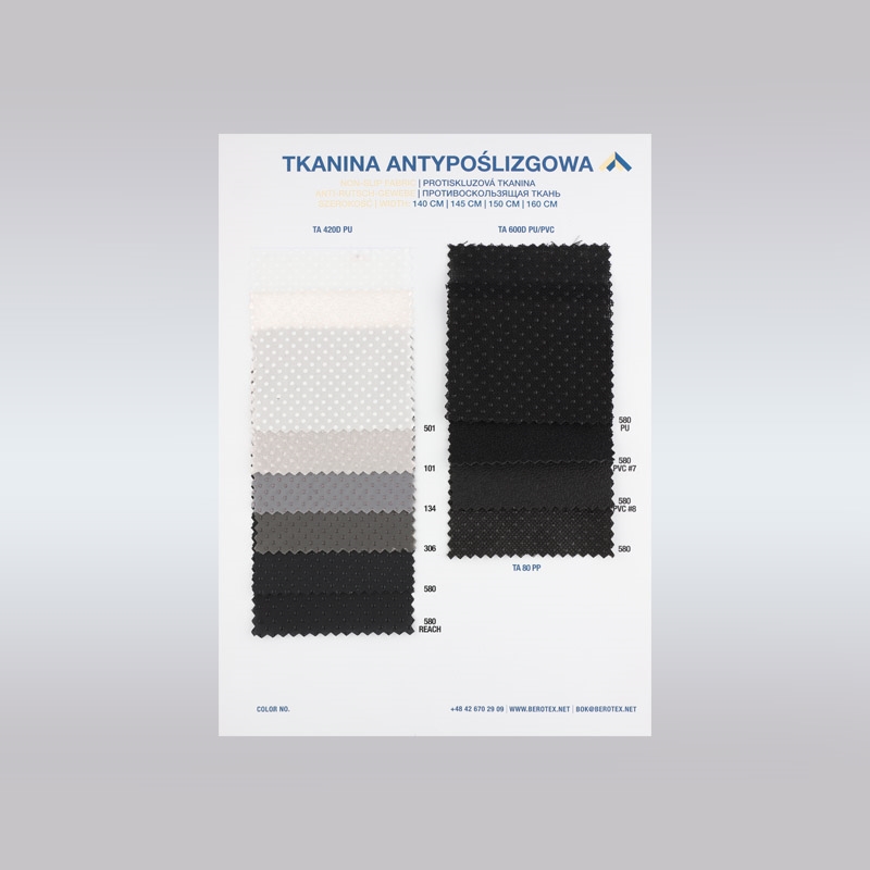 Katalog kolorów tkanin antypoślizgowych