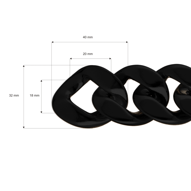 Black acrylic chain 10 mb