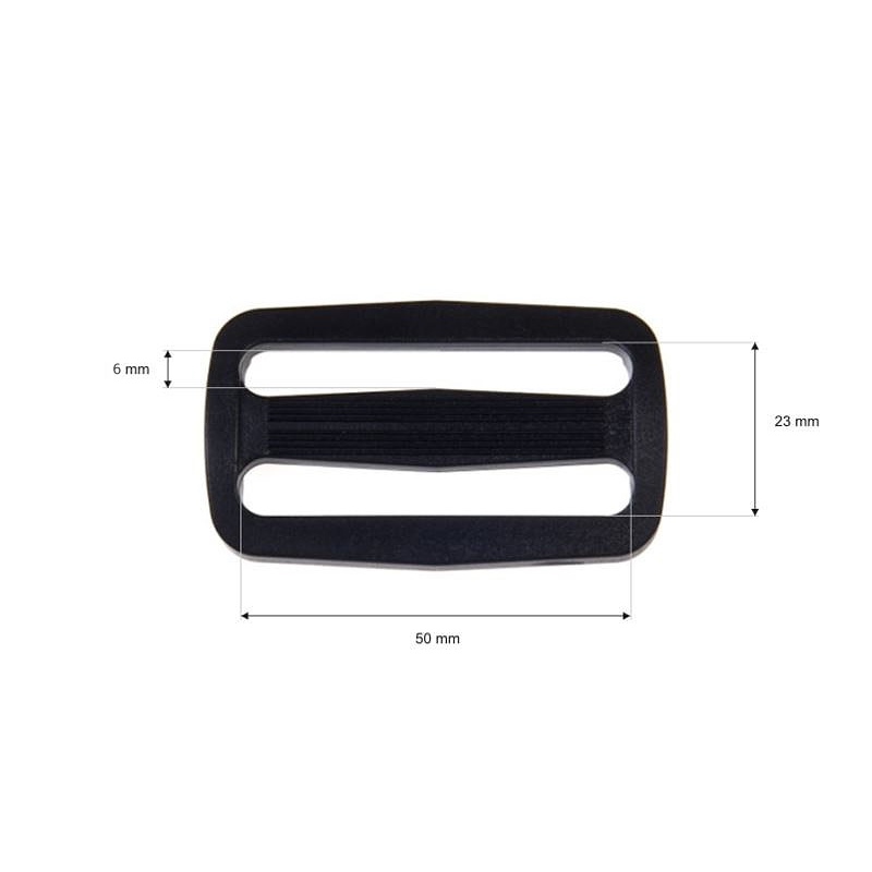 Plastic slide buckle 50/23 mm edmund black 100 pcs