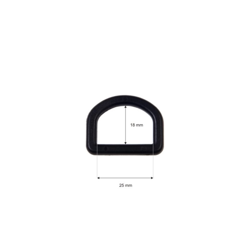 Plastic d-ring 25 mm (0324-8013a) aleksy black 100 pcs
