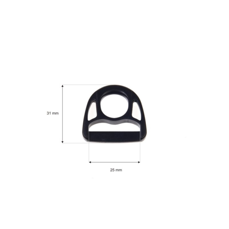 Plastic d-ring 25 mm (0324-8500) robert black 100 pcs