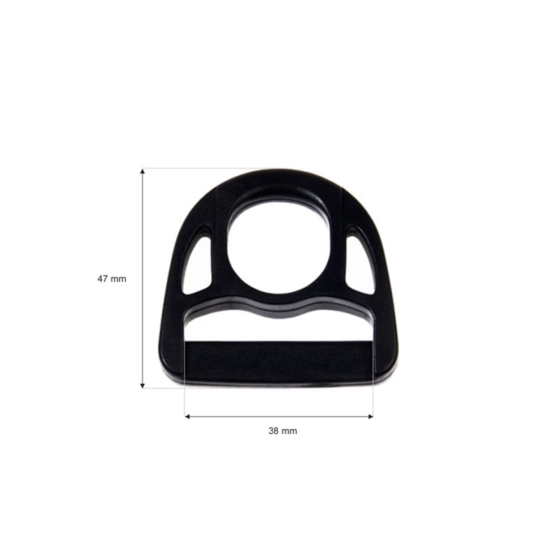 Plastic d-ring 38 mm (0324-8500) robert black 100 pcs