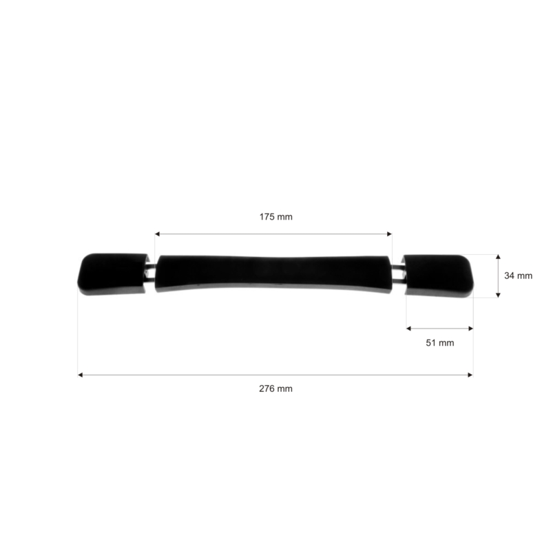Plastic handle 34/276 mm black 1  pcs