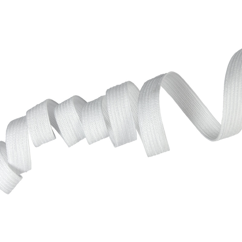 Elastischer band flach gestrickt 10 mm (501) weiß polyester 100 lm