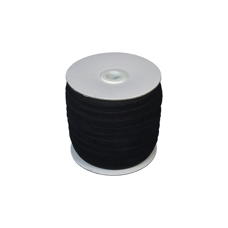 Knitted elastic tape 10 mm (580) black polyester 100 mb