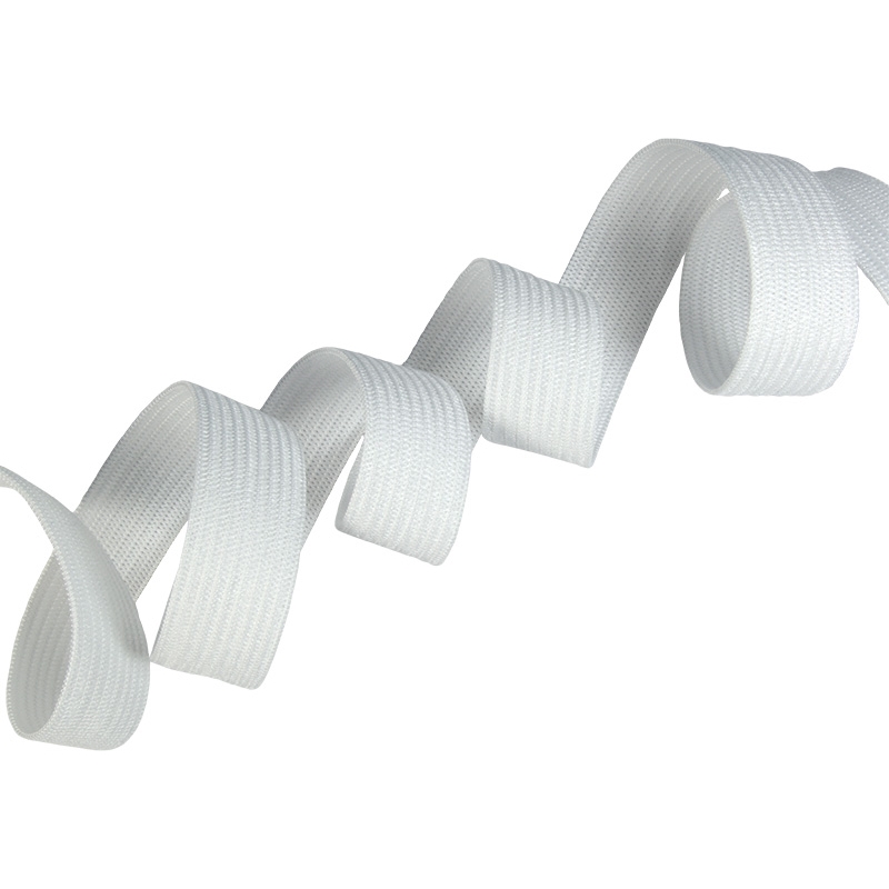 Knitted elastic tape 25 mm (501) white polyester 25 mb