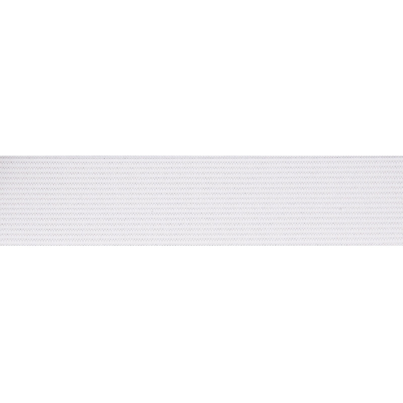 Knitted elastic tape 40 mm (501) white polyester 25 mb