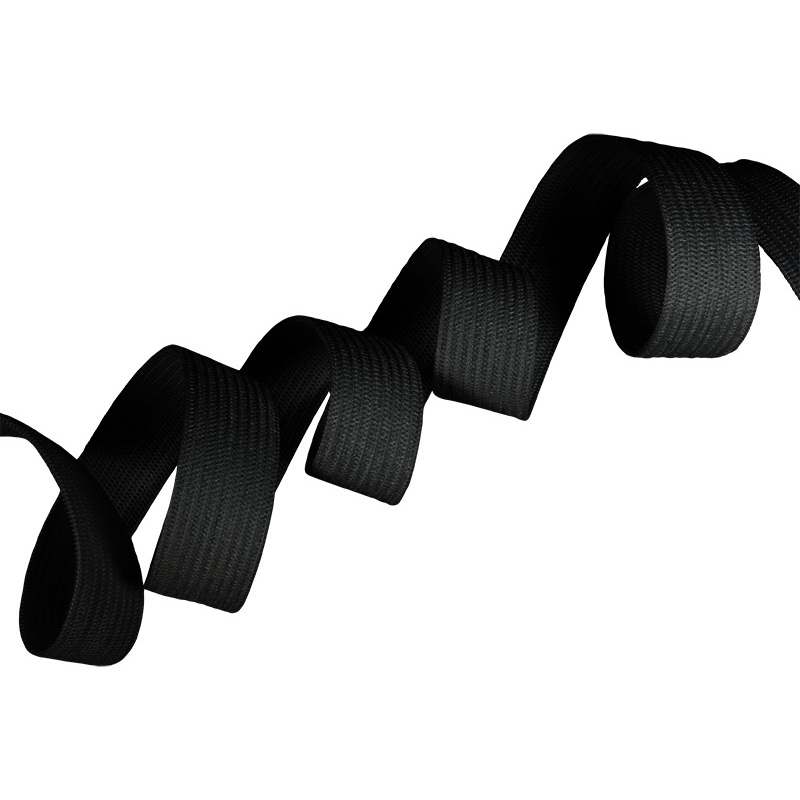Taśma elastyczna płaska dziana 20 mm (580) czarna poliester