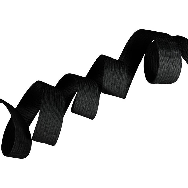 Knitted elastic tape 25 mm (580) black polyester 25 mb