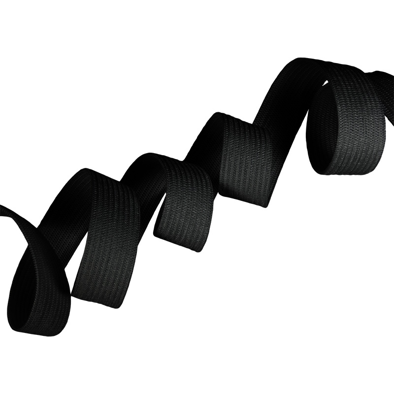 Taśma elastyczna płaska dziana 30 mm (580) czarna poliester