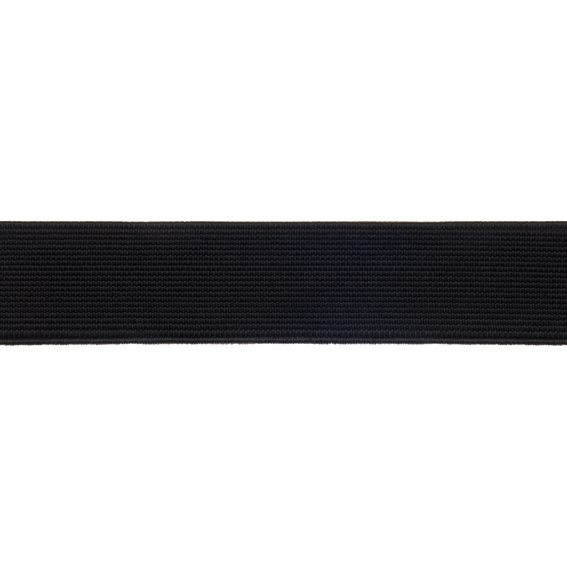 Knitted elastic tape 30 mm (580) black polyester 25 mb