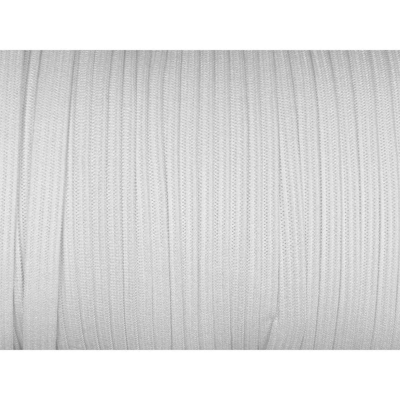 Knitted elastic tape 8 mm (501) white polyester 100 mb