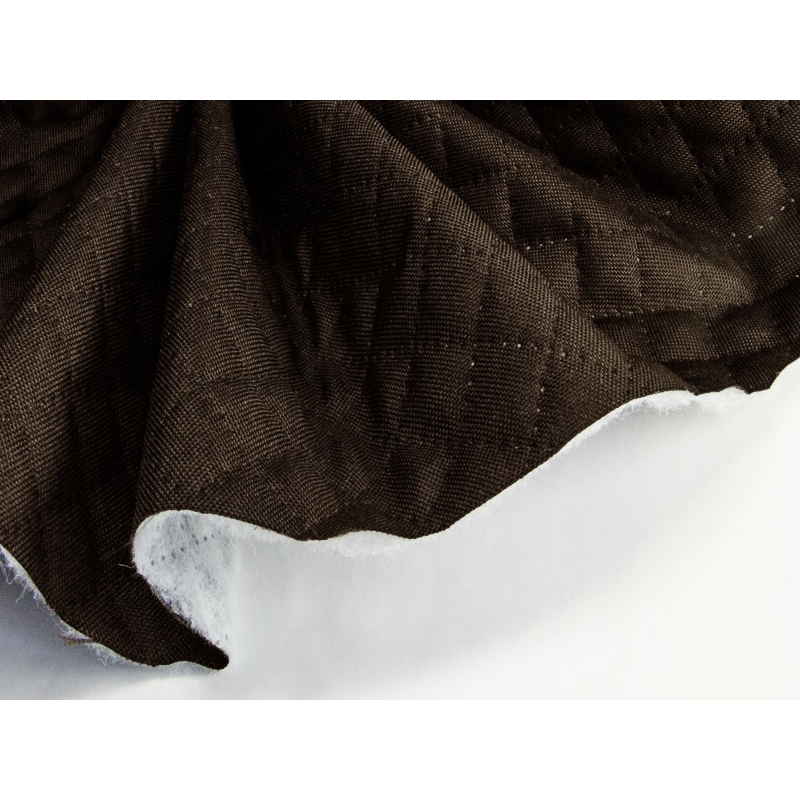 Prošívaná polyesterová tkanina 600d pu karo tmavě hnědá 160 cm 25 m
