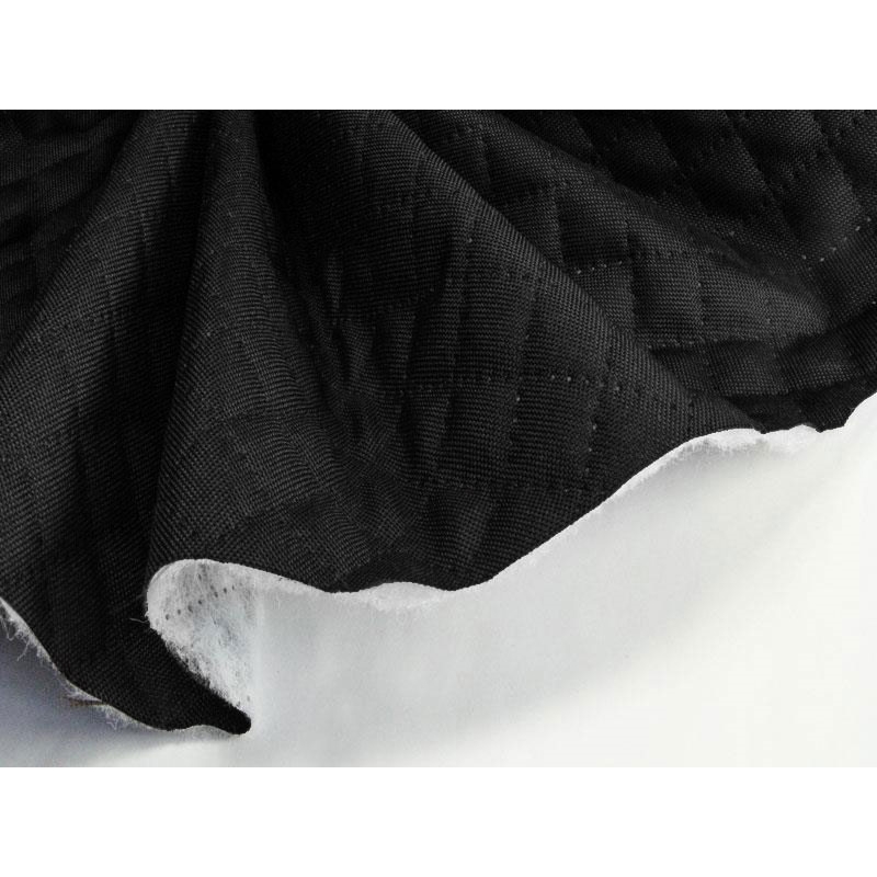 Prošívaná polyesterová tkanina 600d pu karo černá 160 cm 25 m