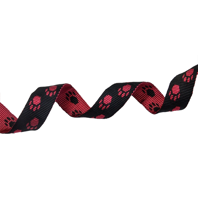 WEBBING 25 MM / 1,3 MM BLACK-RED IN THE PAWS PP 50 MB