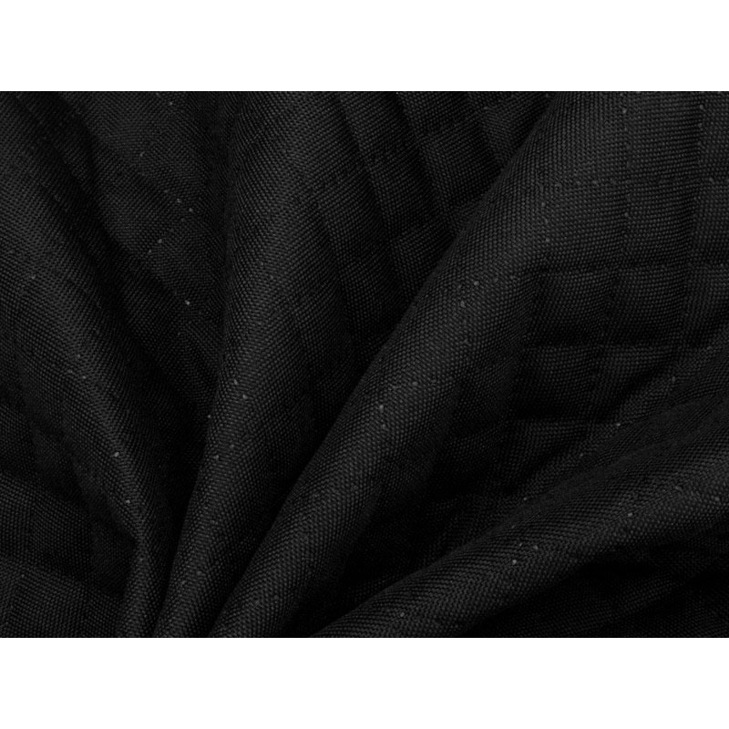 Prošívaná polyesterová tkanina 600d pu karo černá 160 cm 1 m