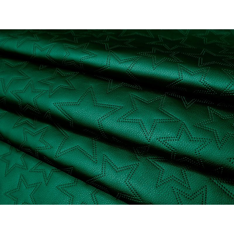 IMITATION QUILTED LEATHER STARS METALLIC GREEN 140 CM 1 MB