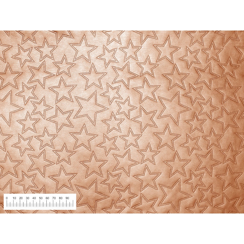 IMITATION QUILTED LEATHER STARS GOLD 140 CM 1 MB