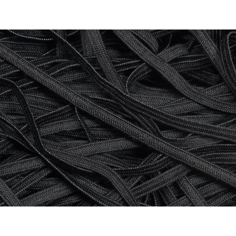 KNITTED ELASTIC   TAPE 5  mm (580) BLACK POLYESTER 8,33 KG - CA 3786  M