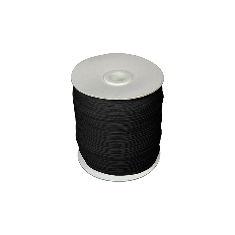 Knitted elastic tape 5 mm (580) black polyester 200 mb