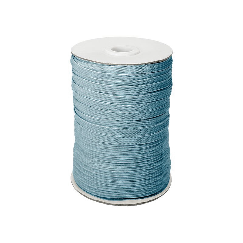 Elastischer band flach gestrickt 7 mm (546) Hellblau polyester 100 lm
