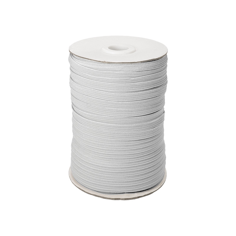 Knitted elastic tape 7 mm (336) light grey polyester 100 mb