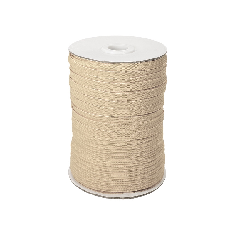 Knitted elastic tape 7 mm (101) beige polyester 100 mb