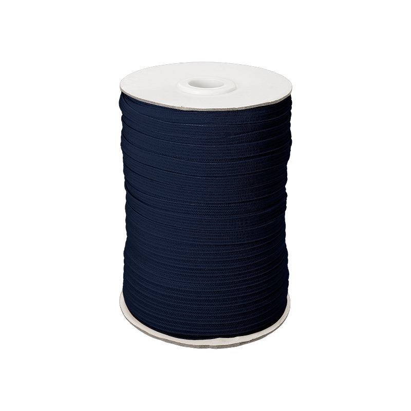 Knitted elastic tape 7 mm (058) navy blue polyester 100 mb