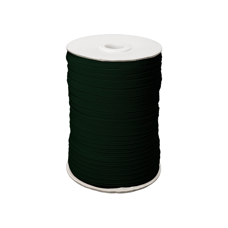 Elastischer band flach gestrickt 7 mm (017) dunkelgrün polyester 100 lm