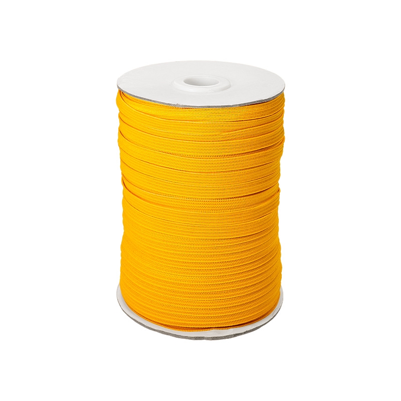 Knitted elastic tape 7 mm (504) yellow polyester 100 mb