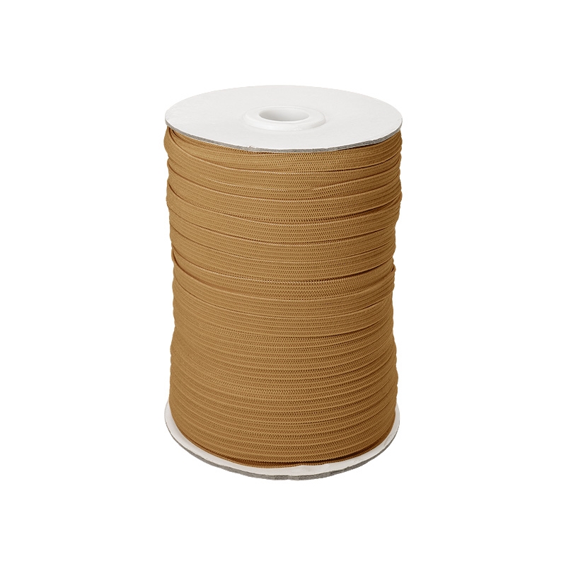 Knitted elastic tape 7 mm (894) dark beige polyester 100 mb