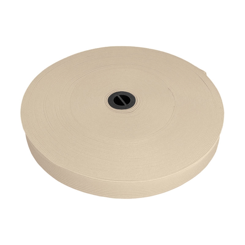 Knitted elastic tape 20 mm (101) beige polyester 25 mb