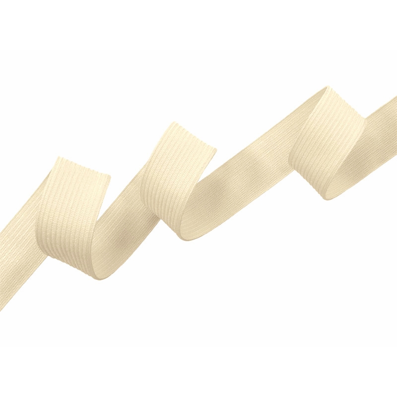 Knitted elastic tape 20 mm (122) light beige polyester 25 mb