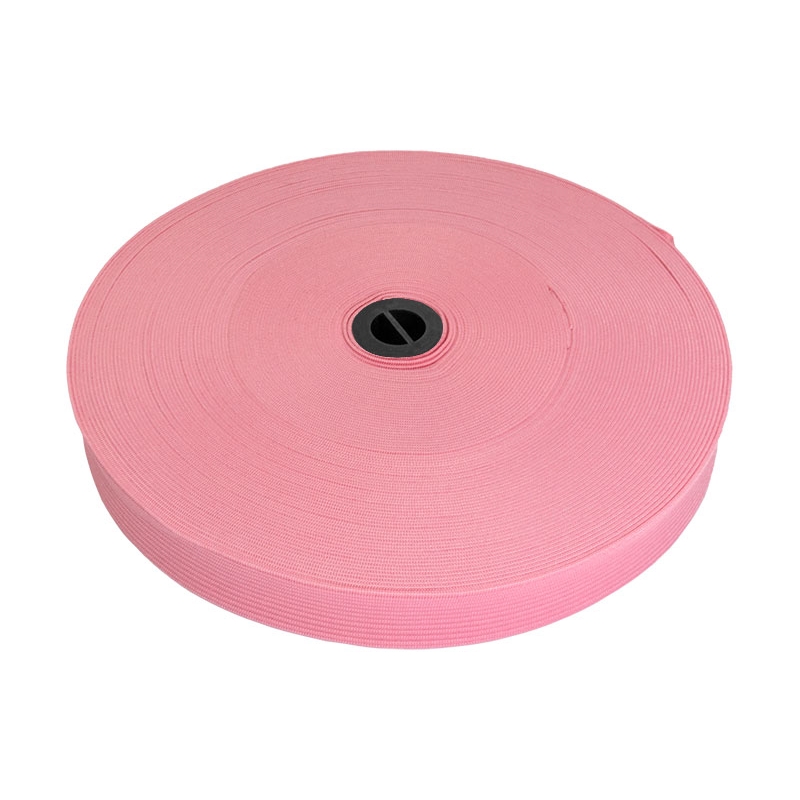 Elastischer band flach gestrickt 20 mm (513) Rosa polyester 25 lm