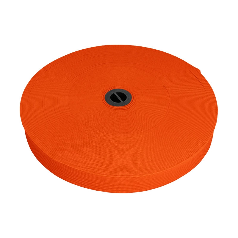 Elastischer band flach gestrickt 20 mm (523) Orange polyester 25 lm