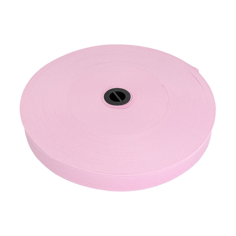 Knitted elastic tape 20 mm (552) light pink polyester 25 mb