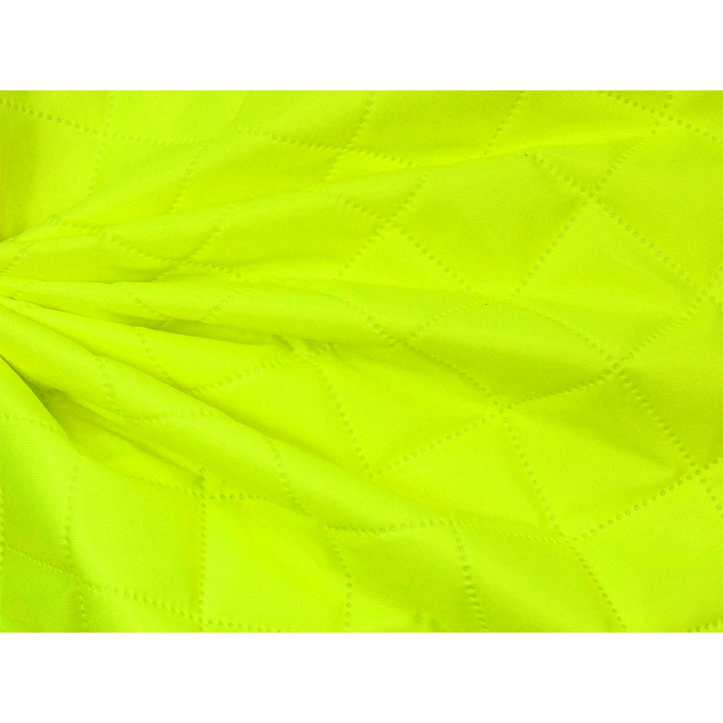 QUILTED POLYESTER FABRIC 420D PU KARO COVERED YELLOW NEON 1003 150 CM 25 MB