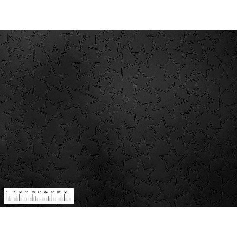 IMITATION QUILTED LEATHER STARS BLACK 140 CM 1 MB