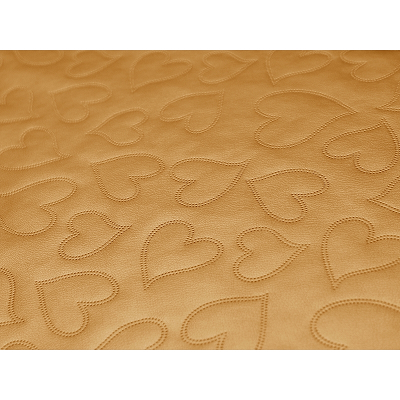 IMITATION QUILTED LEATHER HEARTS YELLOW GOLD 140 CM 1 MB