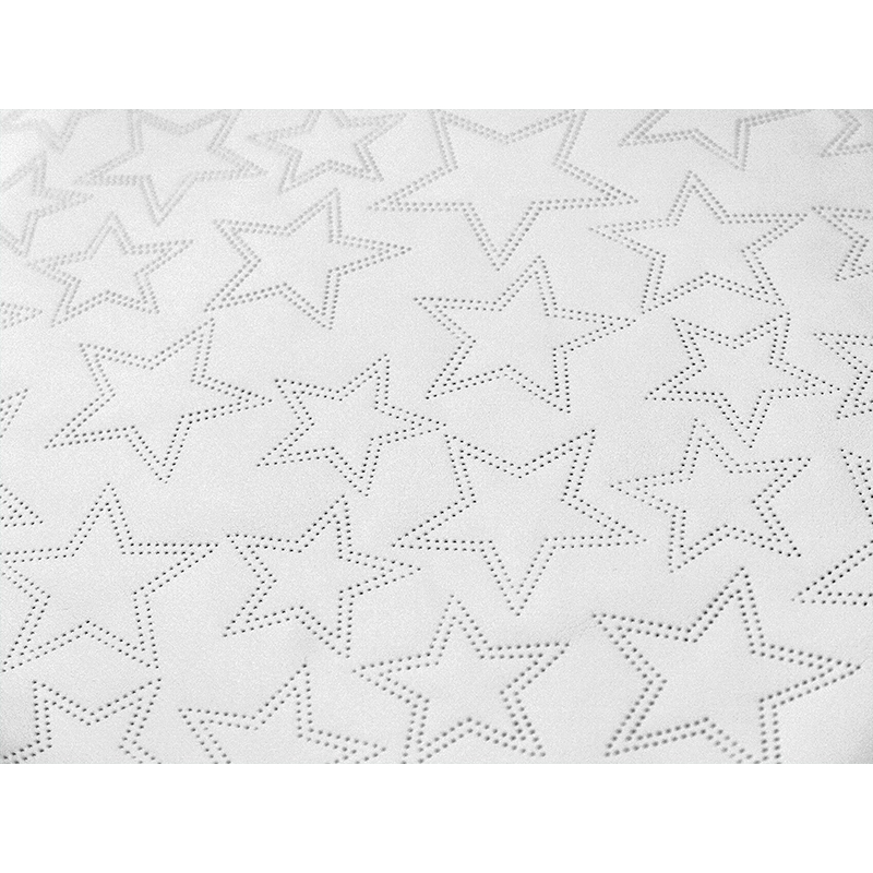 IMITATION QUILTED LEATHER STARS WHITE 140 CM 1 MB