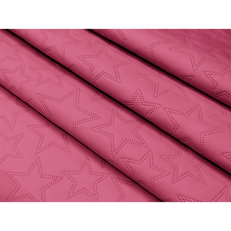 IMITATION QUILTED LEATHER STARS DARK PINK 140 CM 1 MB