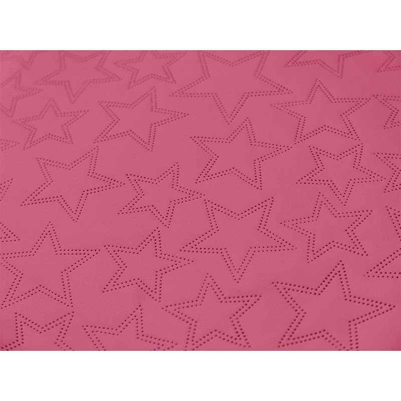 IMITATION QUILTED LEATHER STARS DARK PINK 140 CM 1 MB