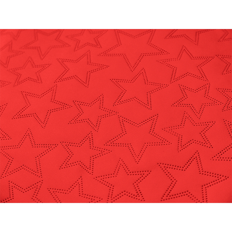IMITATION QUILTED LEATHER STARS RED 140 CM 1 MB