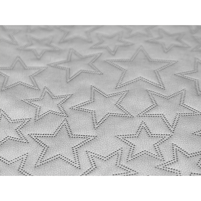 IMITATION QUILTED LEATHER STARS SILVER 140 CM 1 MB