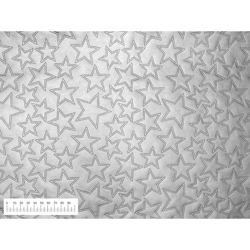 IMITATION QUILTED LEATHER STARS SILVER 140 CM 1 MB