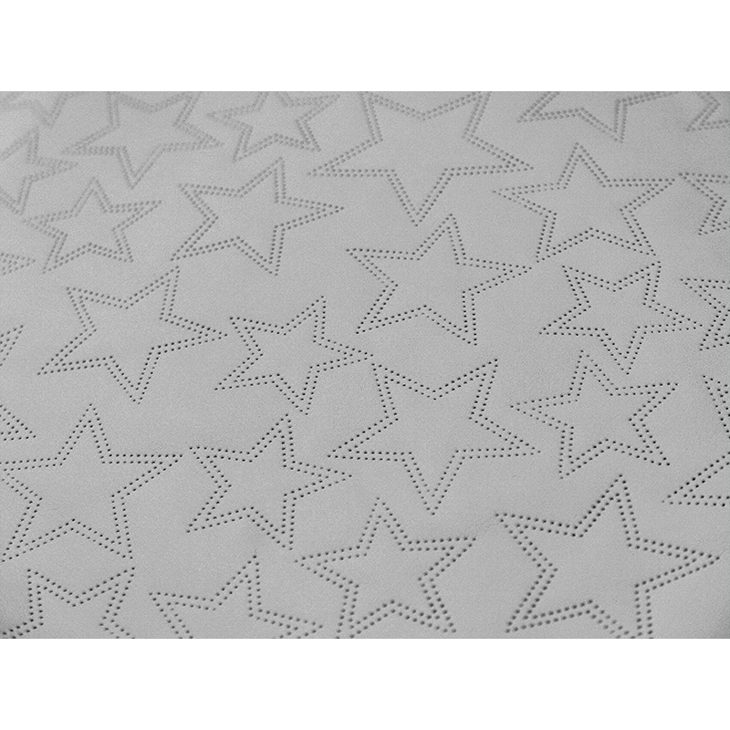 IMITATION QUILTED LEATHER STARS LIGHT GREY 140 CM 1 MB