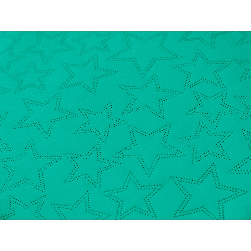 IMITATION QUILTED LEATHER STARS TURQUOISE 140 CM 1 MB